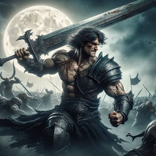 Epic Battle: Muscular Warrior vs Monstrous Creatures