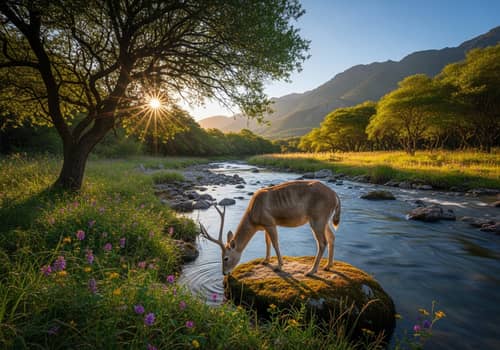 Tranquil Hidden Glade with a Regal Heron