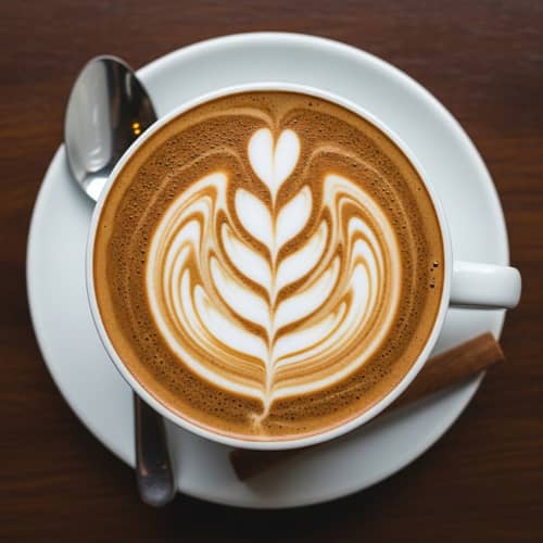 Artisan Cappuccino with Tree Design in a Cozy Café