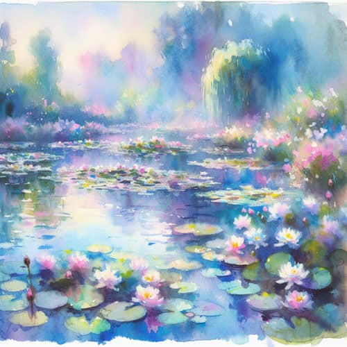Dreamy Aquarelle Painting in Monet's Style