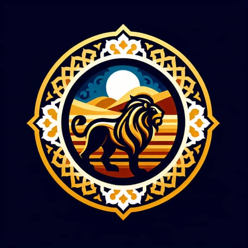Moroccan Logo with Powerful Lion | Symbol of Strength & Courage
