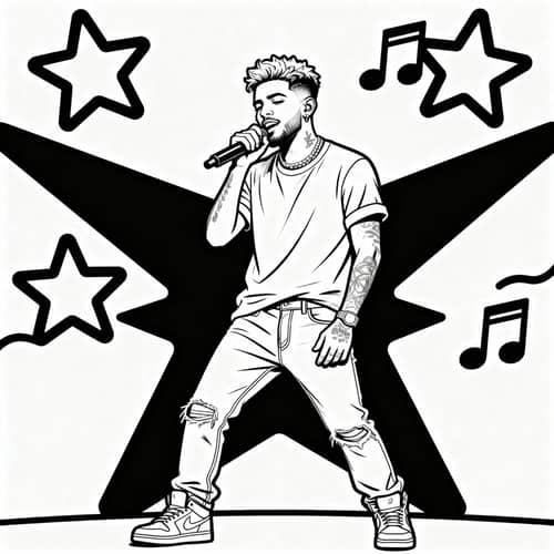Rauw Alejandro Coloring Page