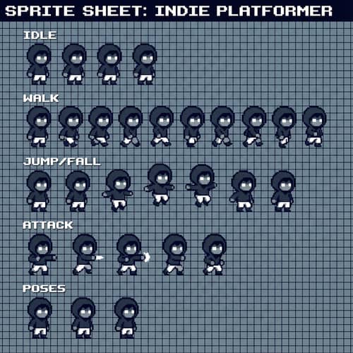 Pixel Art Sprite Sheet for Child Character Animation Pixel Art Sprite Sheet for Child Character Animation