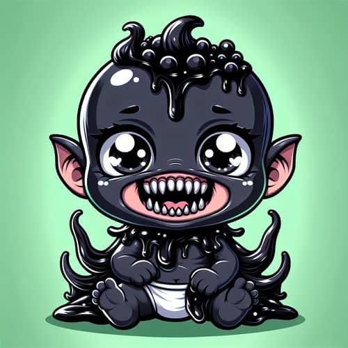 Adorable Baby Cartoon Character in Folklore-Inspired Costume