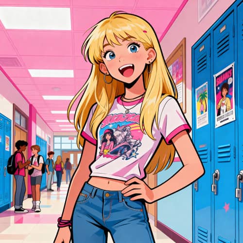 Comic Style 16-Year-Old Blonde Girl Inspiration Comic Style 16-Year-Old Blonde Girl Inspiration