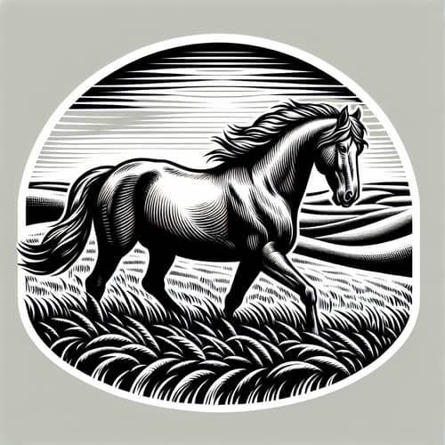 Elegant Black and White Horse T-Shirt Design