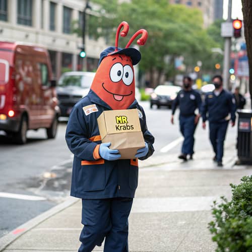 Mr. Krabs as a Courier: A Unique Adventure