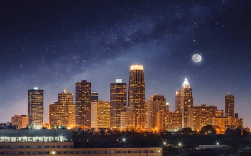 Stunning White City Skyline at Night