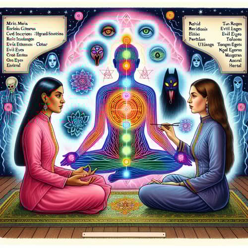 Theta Healing Session Illustration: Serene Energy Clearing