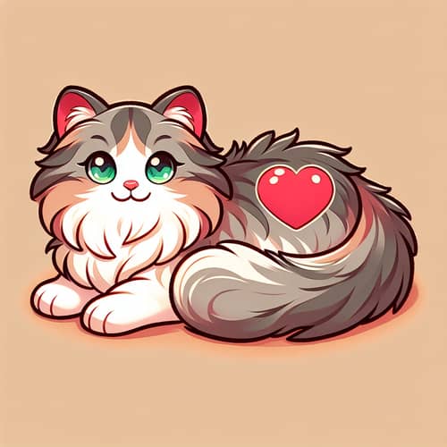 Adorable Cat with Big Heart | Peaceful & Charming Image