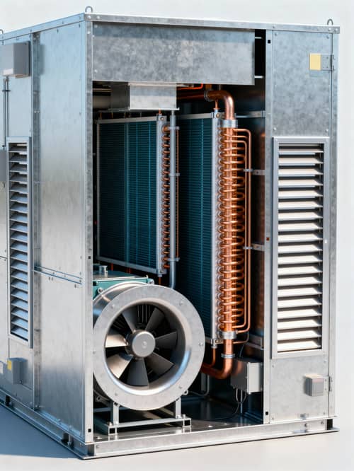 3D Air Handling Unit (AHU) Cutaway View - HVAC System