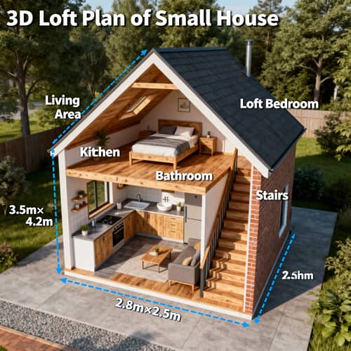 3D Loft Plans for Small Houses 3D Loft Plans for Small Houses
