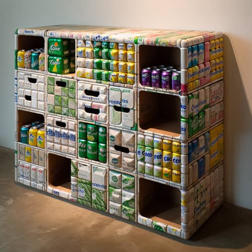Repurposed Tetra Pak Beverage Carton Cabinet | Sustainable Design