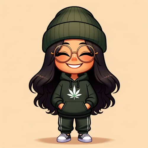 Cheerful Woman in Glasses & Beanie Relaxing | Herbal Relaxation