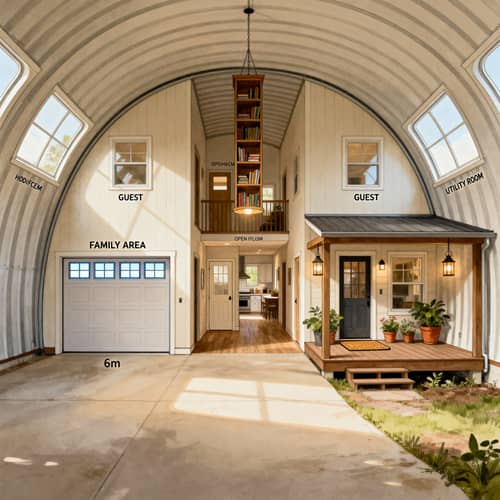 Stylish Two-Story Quonset Hut Design Ideas