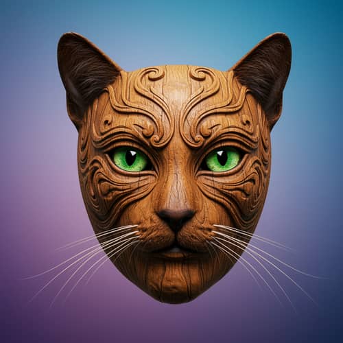 Cat Wooden Mask Transformations