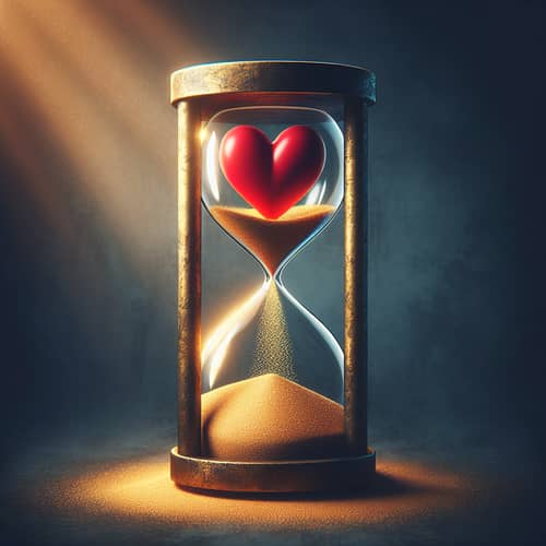Suspended Miscarriage | Heart Symbol in Hourglass Illustration