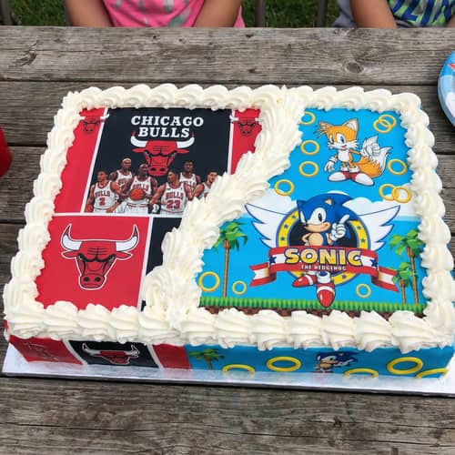 Chicago Bulls & Sonic Themed Cake