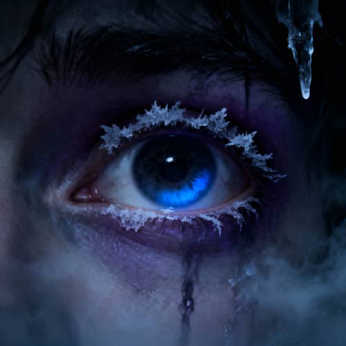 Chilling Noir Novel Cover with Striking Blue Eye Chilling Noir Novel Cover with Striking Blue Eye