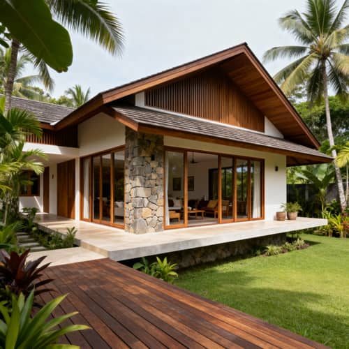 Modern Asymmetrical 4-Bedroom Bungalow Design Modern Asymmetrical 4-Bedroom Bungalow Design