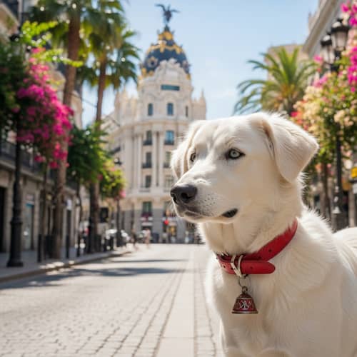 Catalan Sheepdog: White Female with Green Eyes