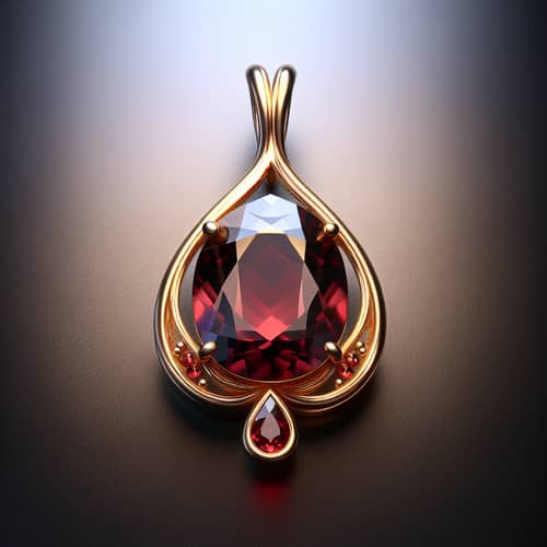 Elegant Raindrop Pendant with Almandine Garnet