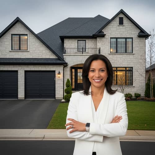 Charming Real Estate Agent Showcasing Luxurious Property