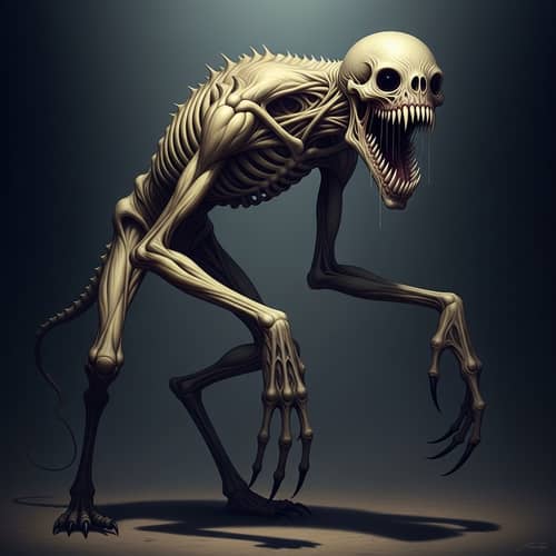 Eerie Quadruped Creature with Gaunt Features