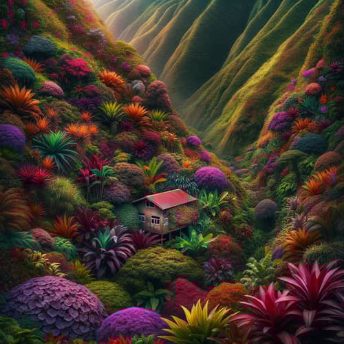Colorful Paradise in Lush Valleys | Dreamlike Home Amid Nature