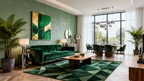 Beautiful Contemporary Living Room in Green Beautiful Contemporary Living Room in Green