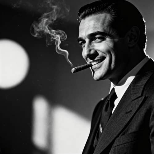 Classic Noir Portrait of a Charismatic Gangster Classic Noir Portrait of a Charismatic Gangster