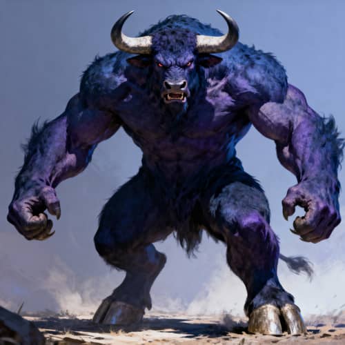 Giant Muscular Bull: Fierce and Powerful