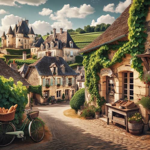 Picturesque French Village Surrounded by Vineyards | Chateau Overlooking Cobblestone Streets