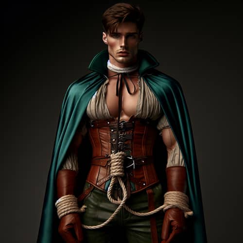 Young Muscular Prince in Emerald Green Cape | Pending Execution