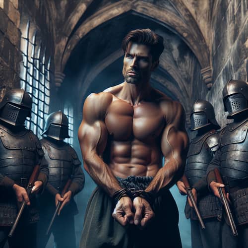 Medieval Prince Captured - Dungeon Scene in Stone Fortress