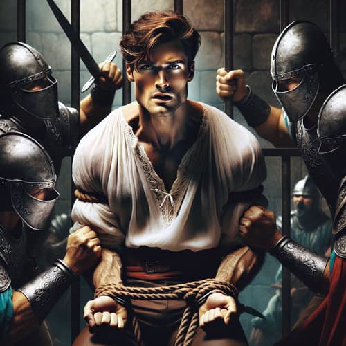 Handsome Prince Arrested by Palace Guards in Dungeon