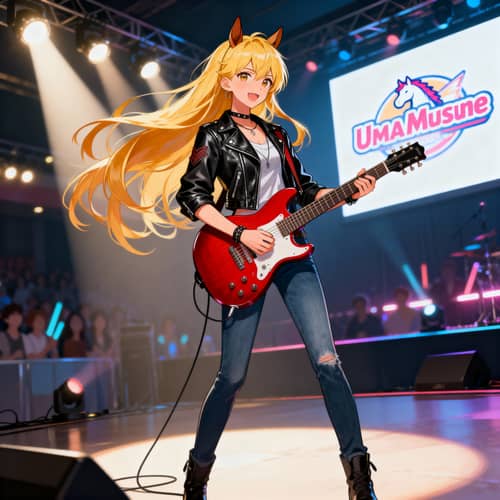 Agnes Tachyon Playing Guitar - Uma Musume Art Agnes Tachyon Playing Guitar - Uma Musume Art