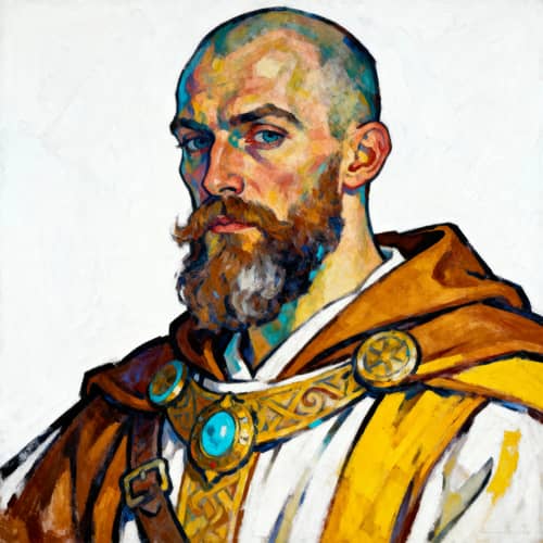 Enchanting Monk Cleric Portrait in D&D Style Enchanting Monk Cleric Portrait in D&D Style