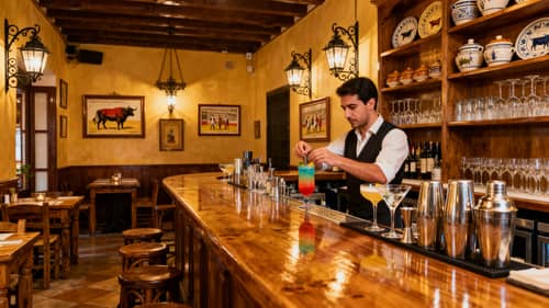 Traditional Tapas Bar with Cocktails & Wood Design Traditional Tapas Bar with Cocktails & Wood Design