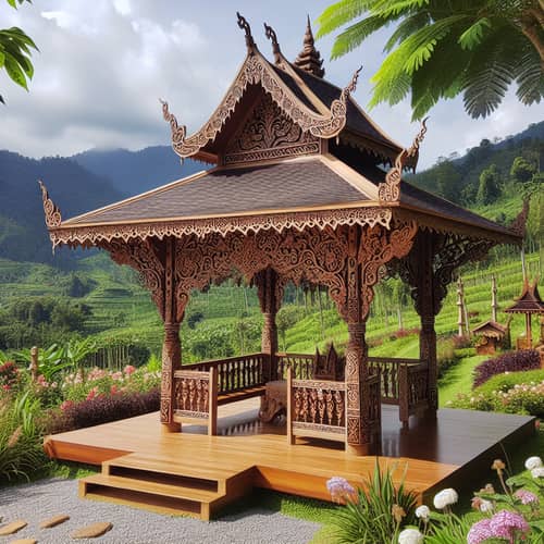 Indigenous-Style Pavilion with Traditional Designs