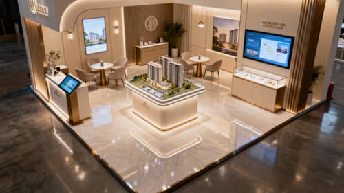 Custom 3m x 3m Property Sales Booth Design
