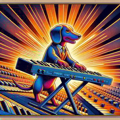 Cartoon Dachshund Musician Playing Keyboard | Colorful Animation