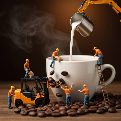 Miniature Workers Perfecting Your Coffee Experience