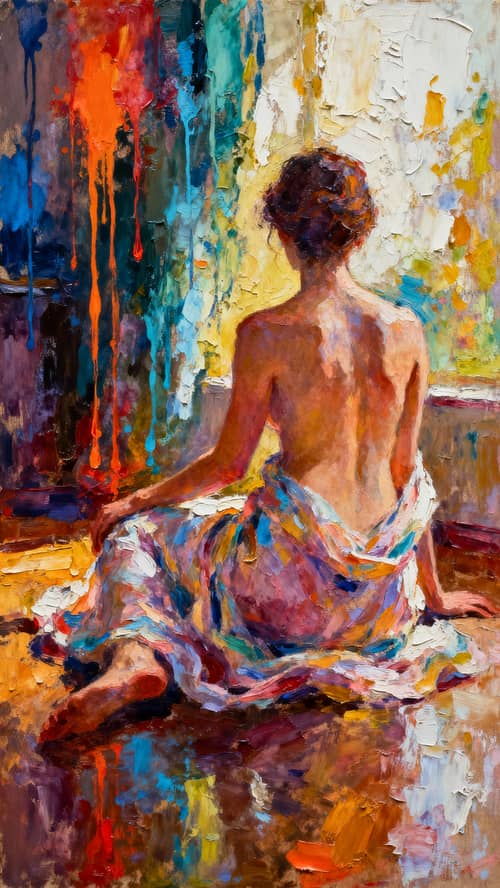 Sensual Figurative Woman Oil Painting