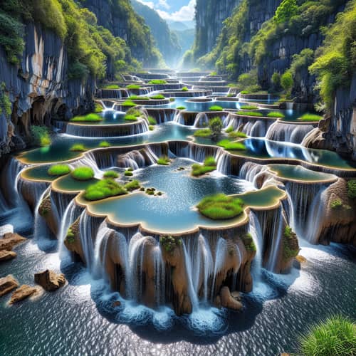 Waters Flowing Through Serene Repeating Chasms