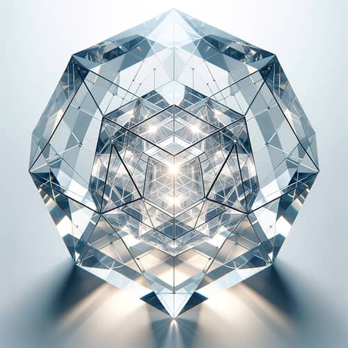 Glass Icosahedron with Radiant Dodecahedron Inside