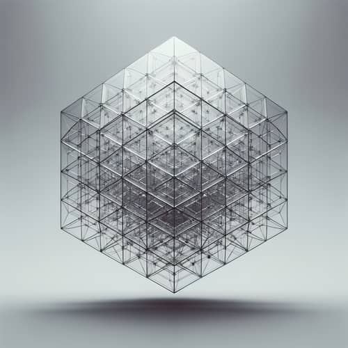 Clear Glass Icosahedron Installation | Minimalistic Art Style