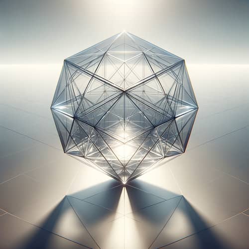 Enchanting Clear Glass Icosahedron in Air