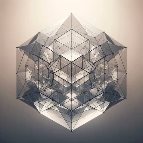 Minimalist Glass Icosahedron Art Installation | Symmetry & Light