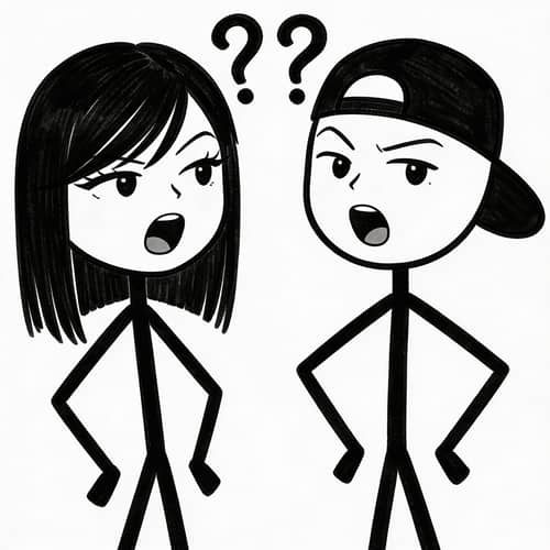 Cute Stick Figures Asking Questions